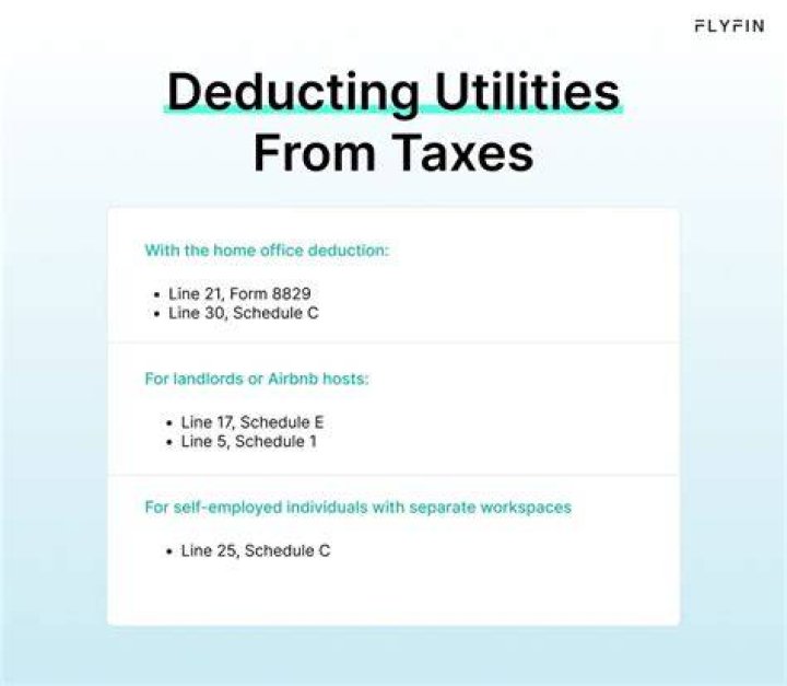 Are utilities tax deductible for self employed?