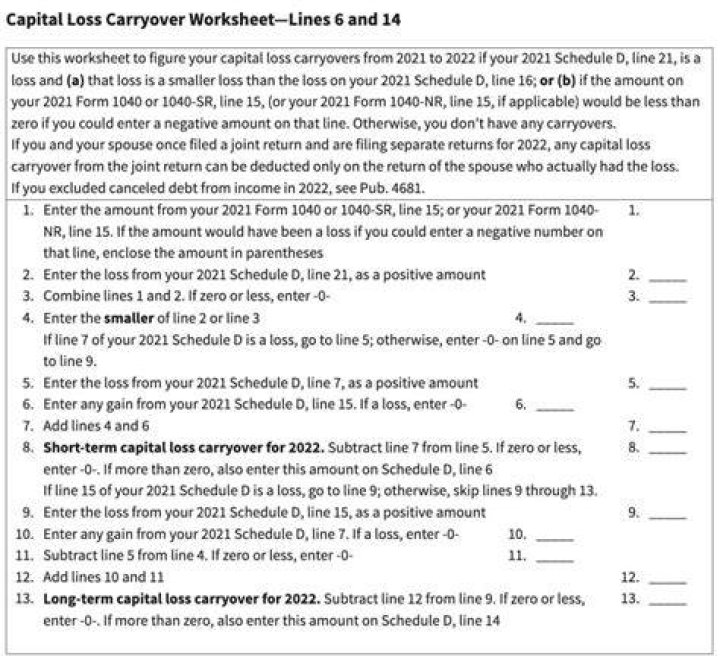 Can a capital loss be carried over to the following year?