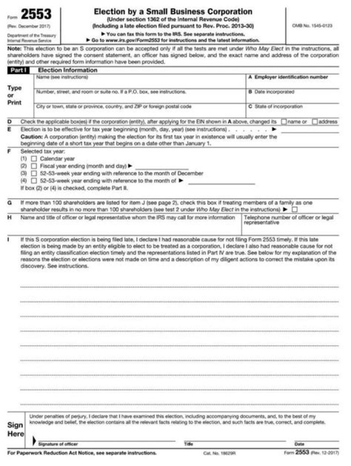 Can a LLC elect an S corporation on IRS Form 2553?