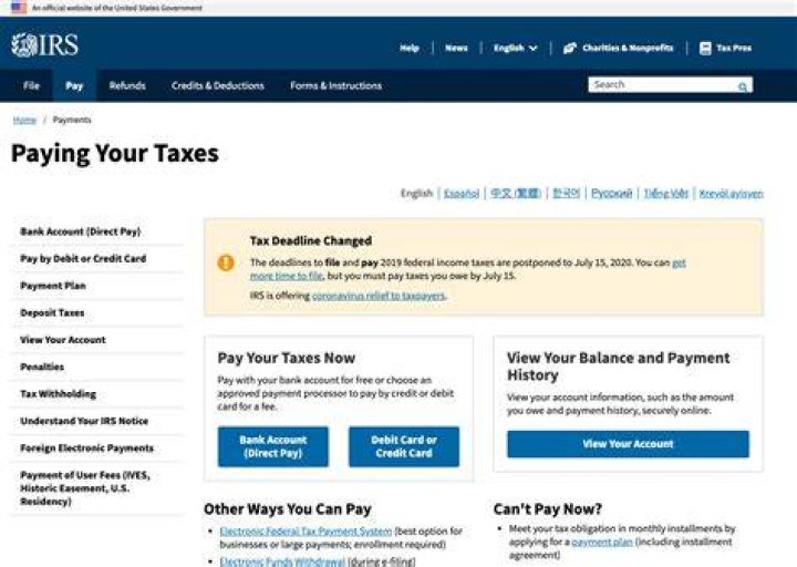 Can I pay the IRS through online banking?
