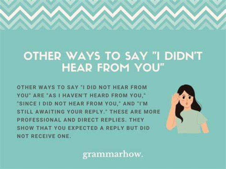 Did not hear back from you email?