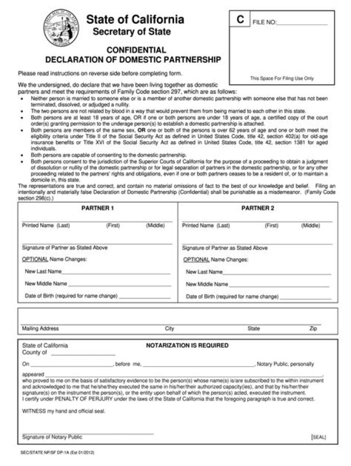 Does domestic partnership affect taxes in California?