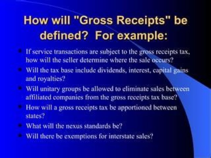 Does gross receipts include sales tax?
