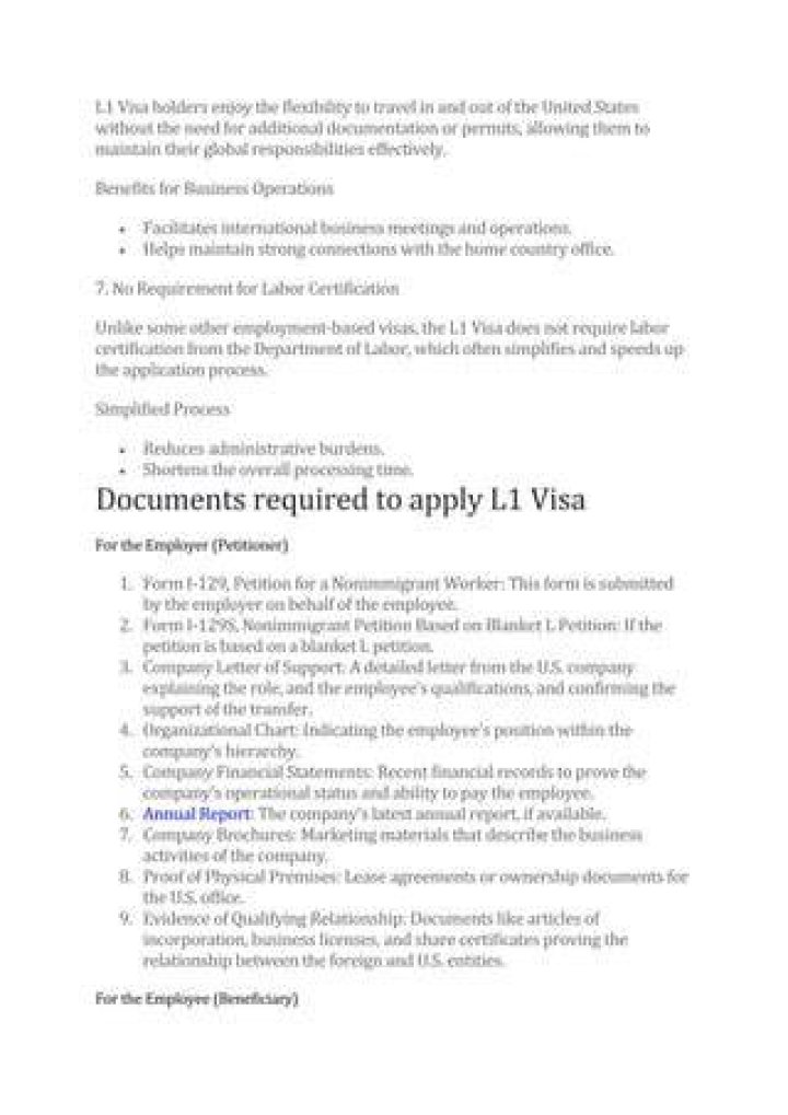Does L1 visa require labor certification?