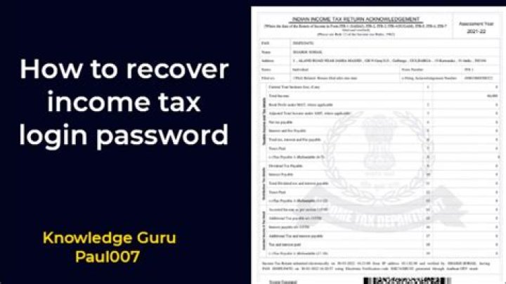 How can I recover my income tax password?