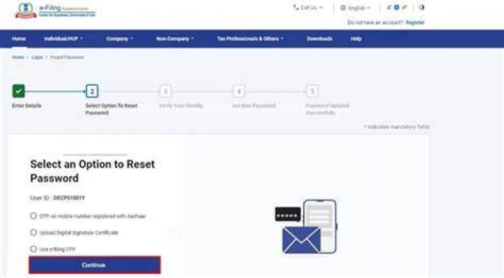 How can I reset my income tax password?