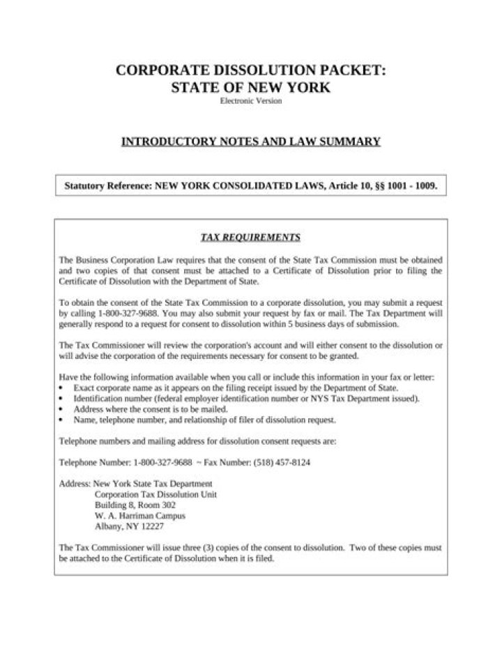 How do I dissolve a corporation in NYS?