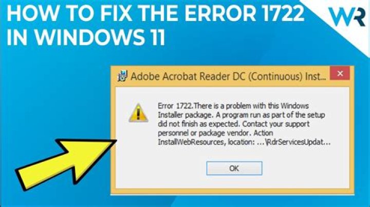 How do I fix error 1722?