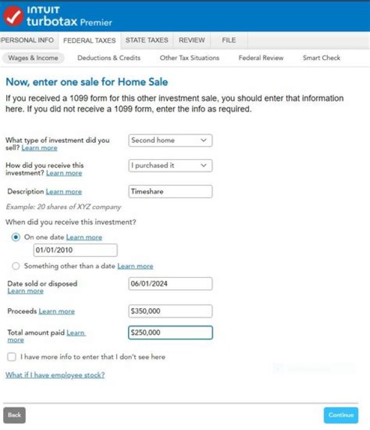 How do I record a sale of land on TurboTax?