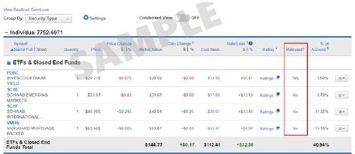How do you account for dividends reinvested?