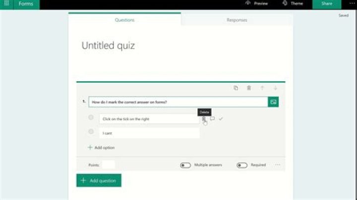 How do you find the correct answer in Microsoft forms?