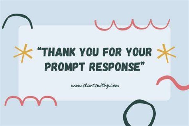 How do you respond to thank you for your prompt response?