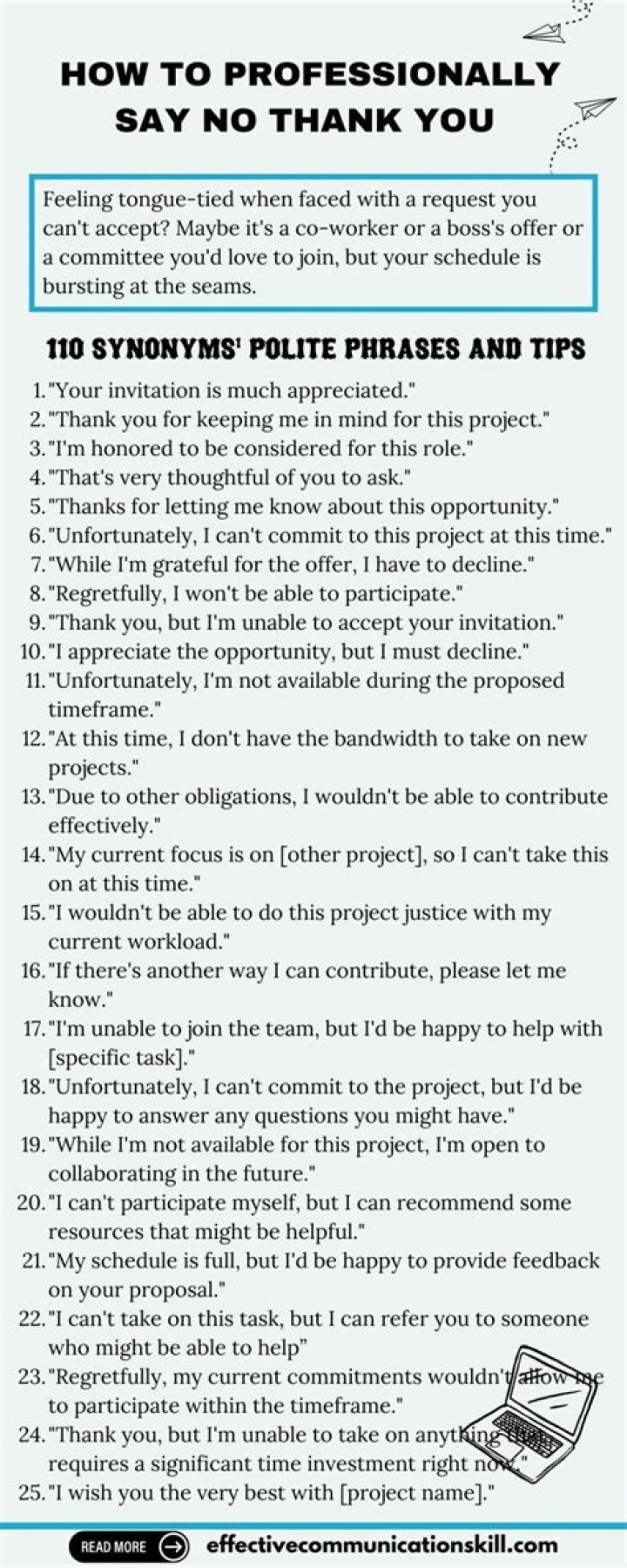 How do you say no thank you politely?