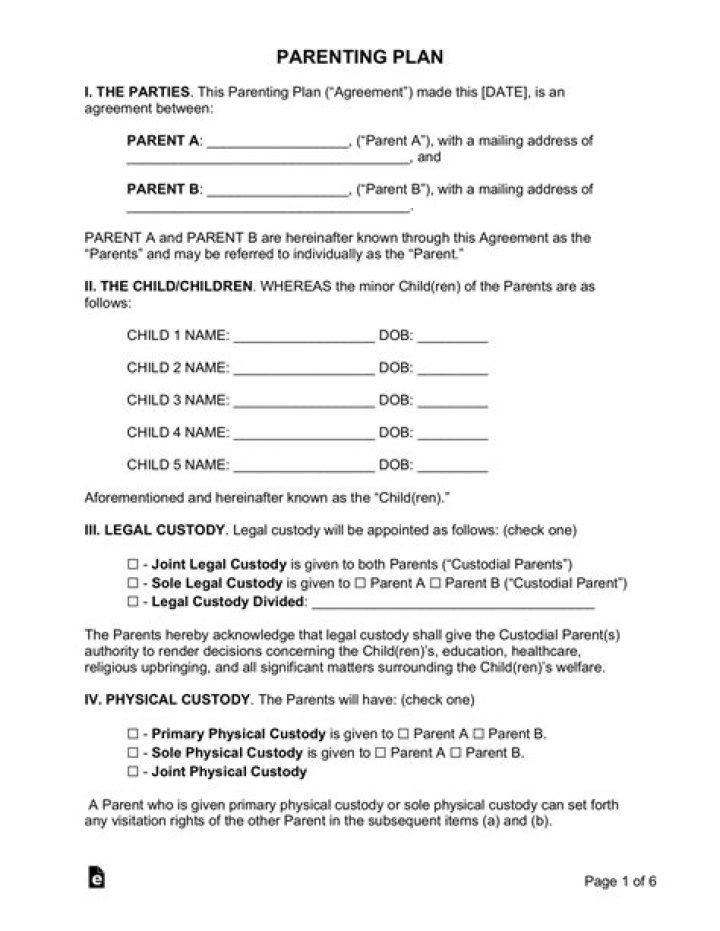 How do you write a custodial agreement?