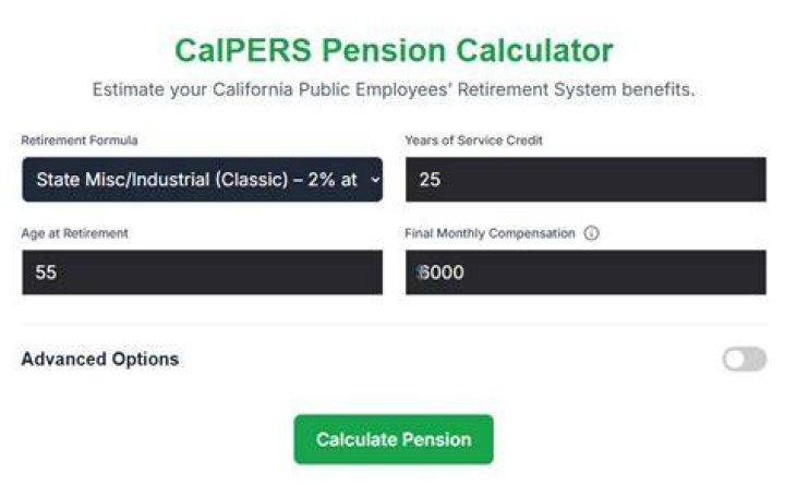 How is CalPERS pension calculated?