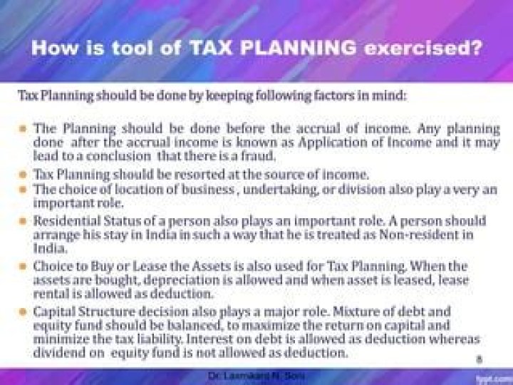 How is tax planning tool exercised?