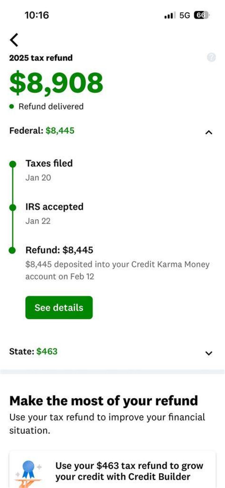 How long does it take for taxes to be accepted credit karma?
