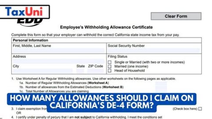 How many exemptions should I claim California?
