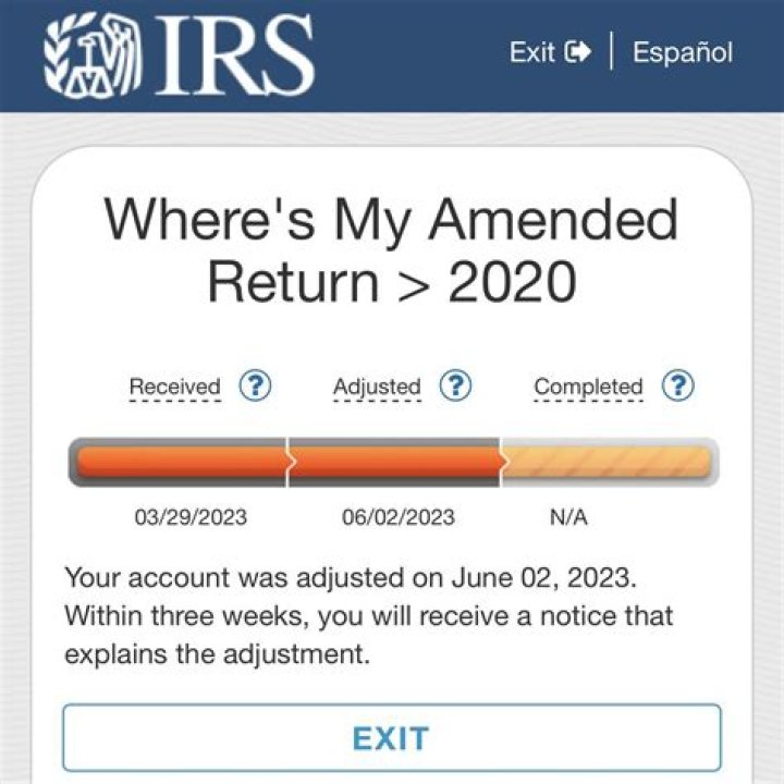 How to check the status of an amended return?