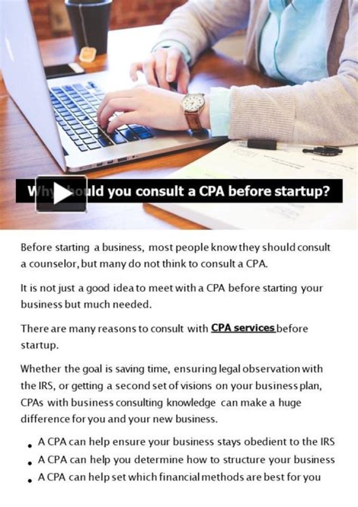 Should you talk to a CPA before starting a business?