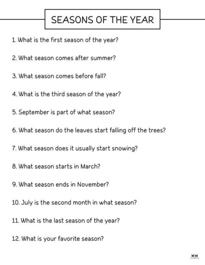 What are questions about seasons?