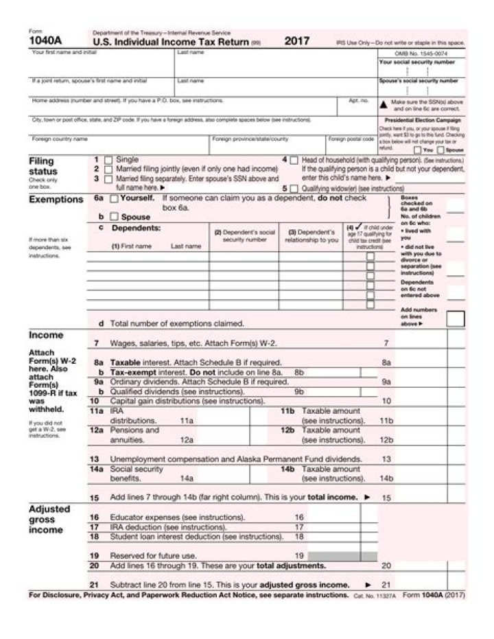 What are the federal tax forms for 2017?
