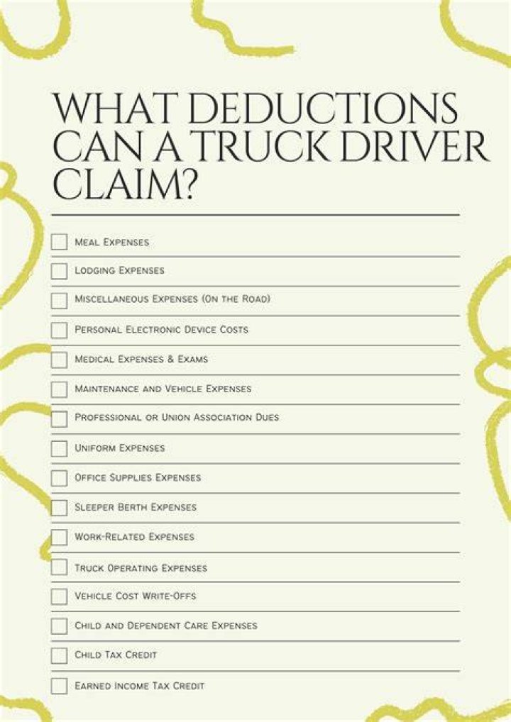 What can a truck driver deduct on taxes?