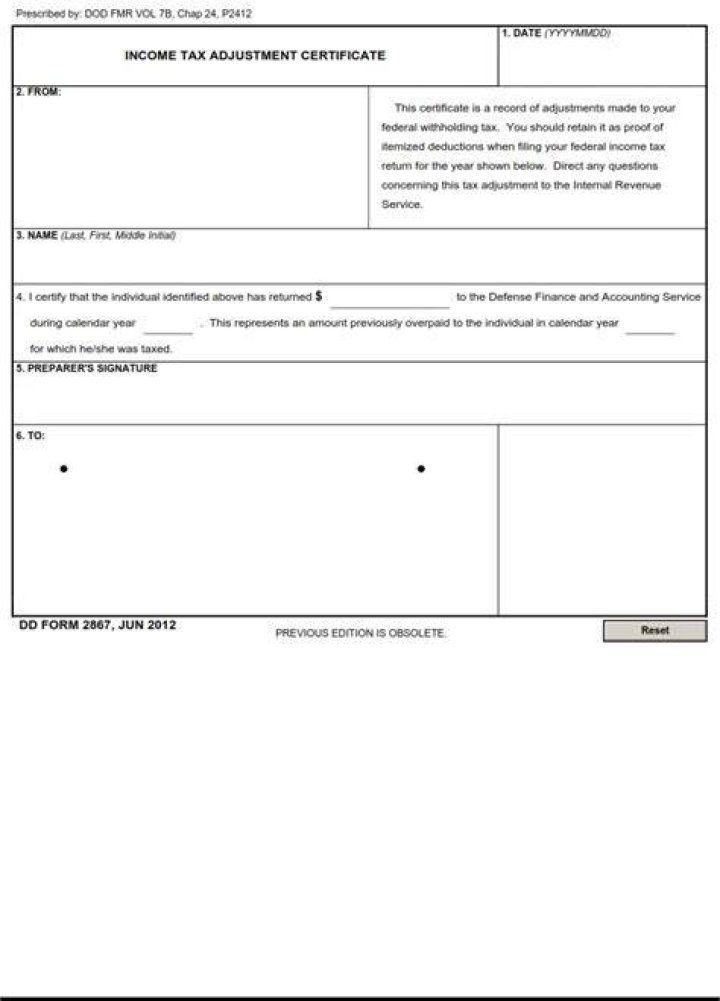 What do I do with a certificate for income tax adjustment?
