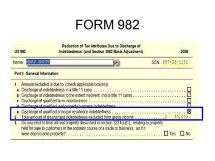 What do I need to fill out Form 982?