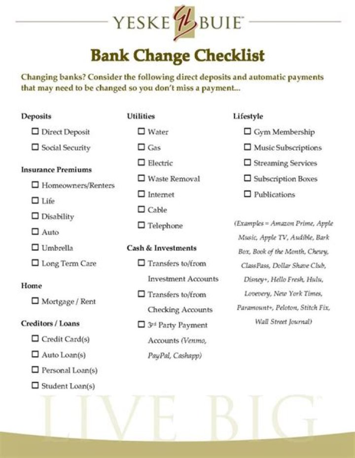 What do I need to know before changing banks?