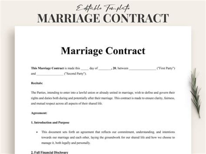 What do you call a marriage agreement?
