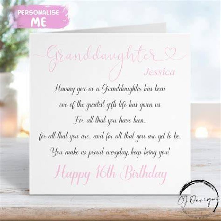 What do you say when your granddaughter turns 16?
