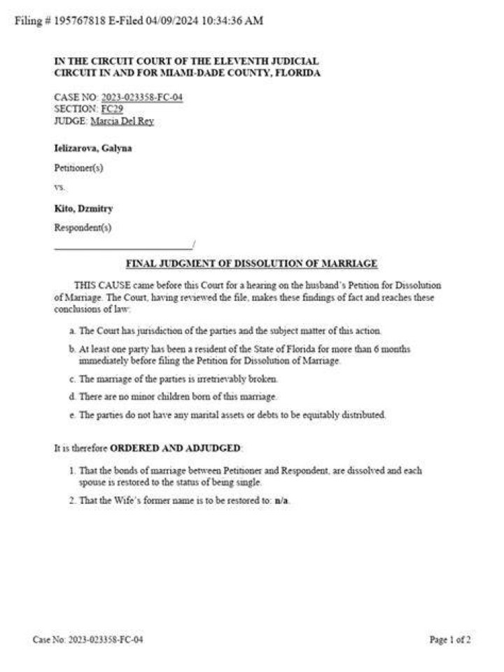 What does final judgment of dissolution of marriage mean?