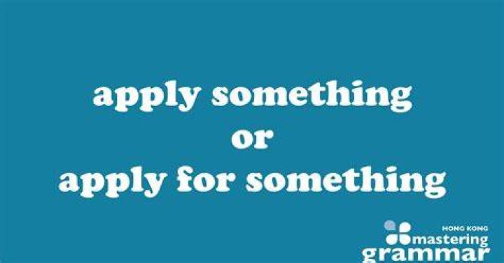 What does it mean to apply something?