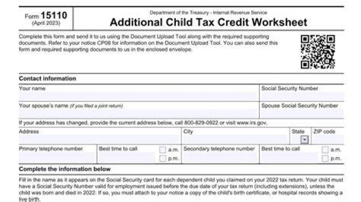 What form do you use for child tax credit?