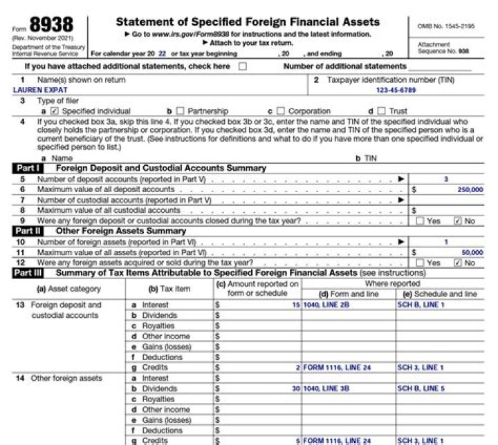 What form is used to report foreign assets?