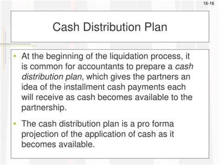 What is a cash distribution in partnerships?