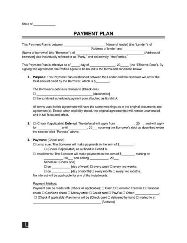 What is a payment plan agreement?