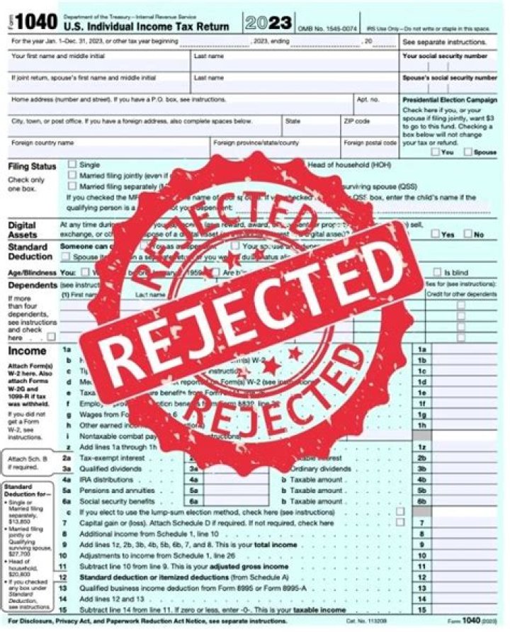 What is a rejected tax return?
