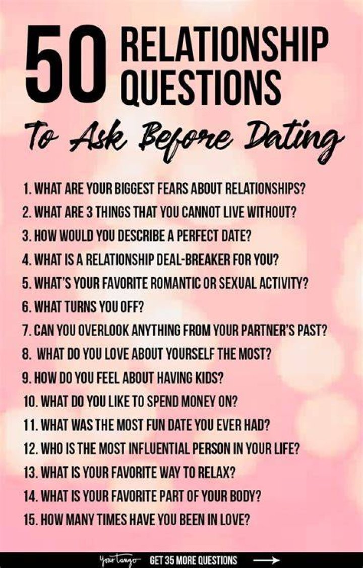 What is an important question to ask your partner at the beginning of a relationship?