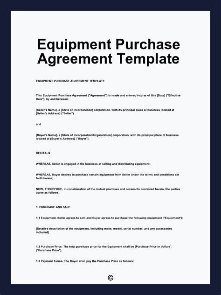 What is equipment purchase?