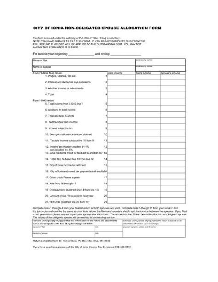 What is non-obligated spouse allocation?