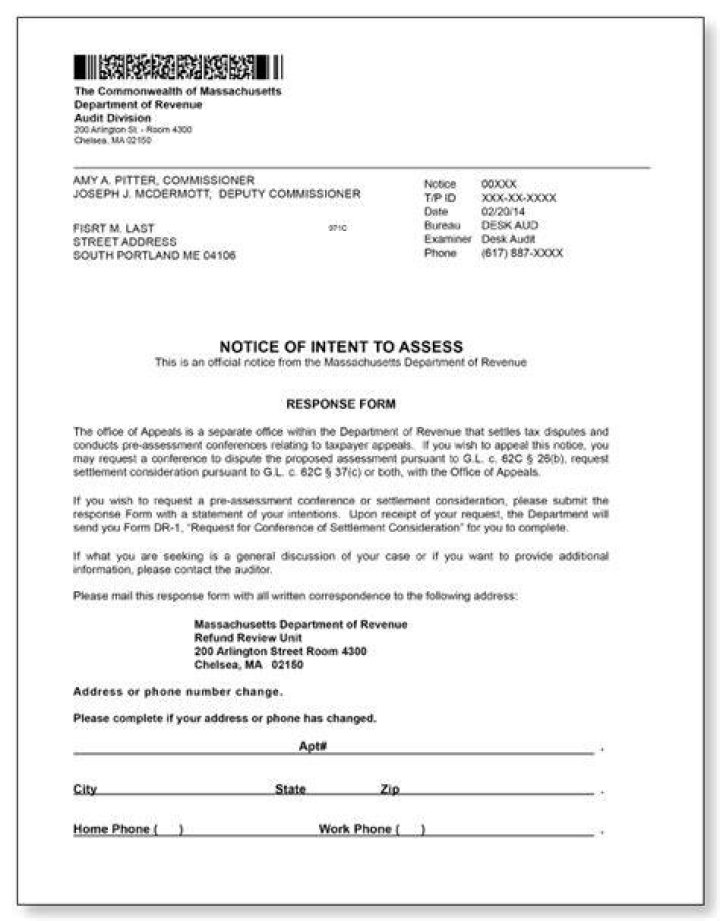What is notice of intent to assess?
