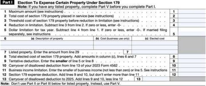 What is Section 179 expense deduction from Form 4562?