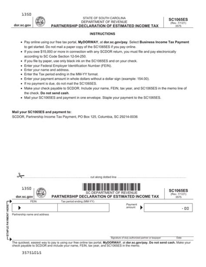 What is South Carolina partnership tax?