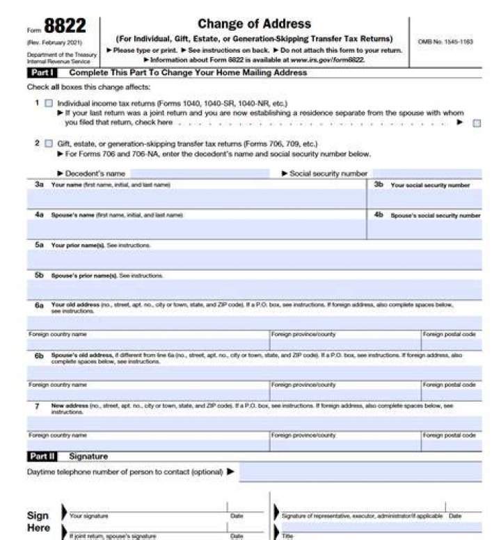 What is the IRS change of address form?