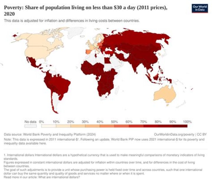 What percentage of the world is in poverty 2020?