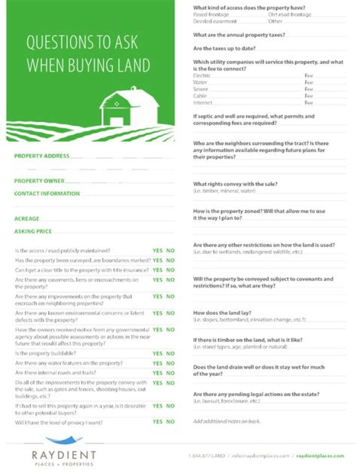 What questions to ask when you are buying land?