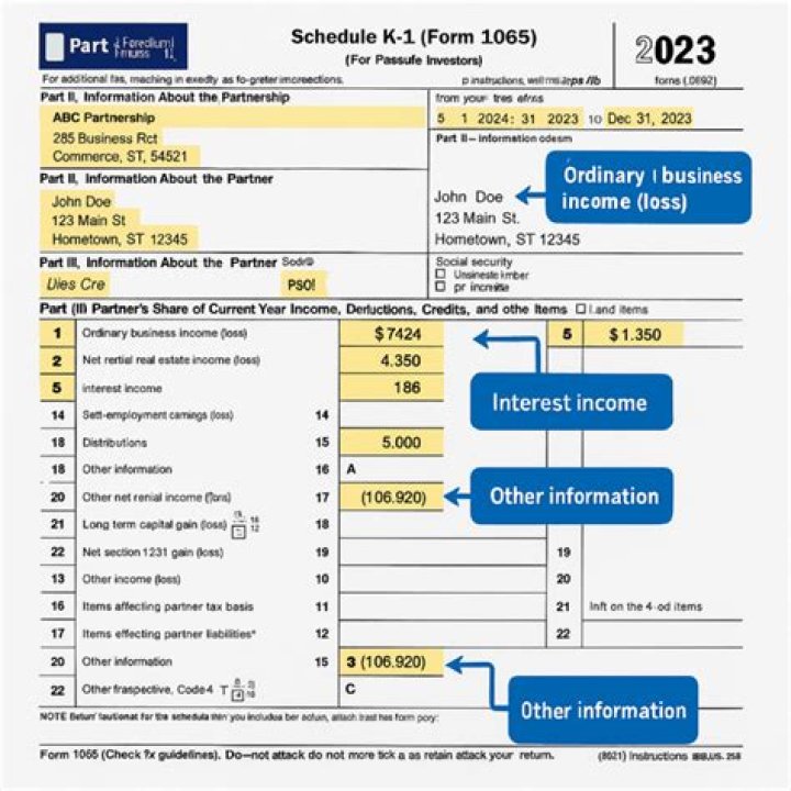What should be reported on the Schedule K-1?
