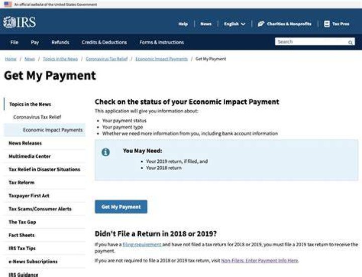 What to do if IRS get my payment does not work?